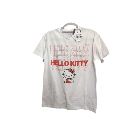 Hello Kitty Graphic Tee – Medium – NWT – White Red Logo - Picture 5 of 5